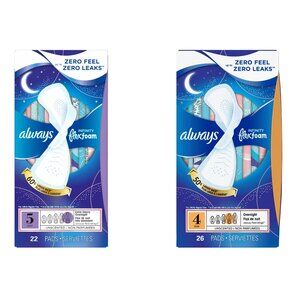 Always Infinity FlexFoam Overnight Pads sizes 4 and 5
